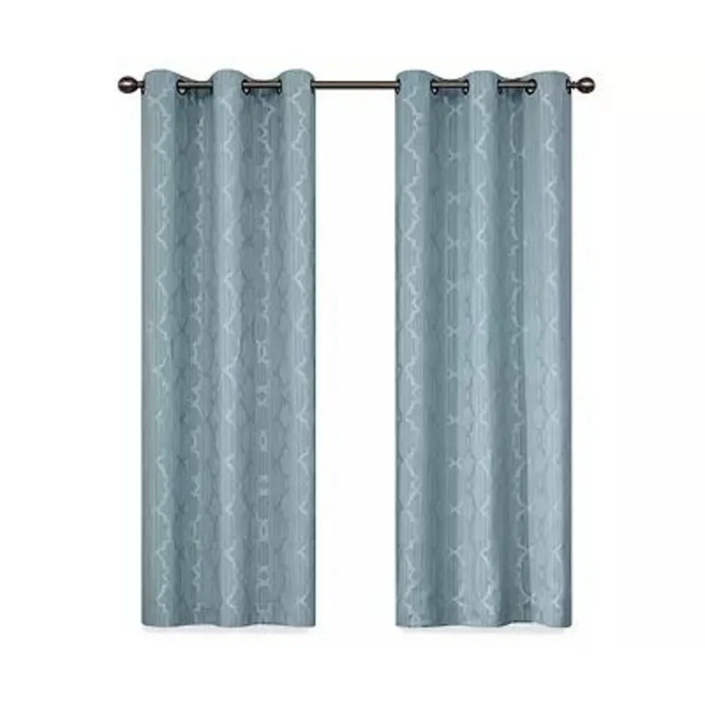 NEW!! Eclipse Hazel Geo Harbor Blackout Grommet Curtain Panel Geometric